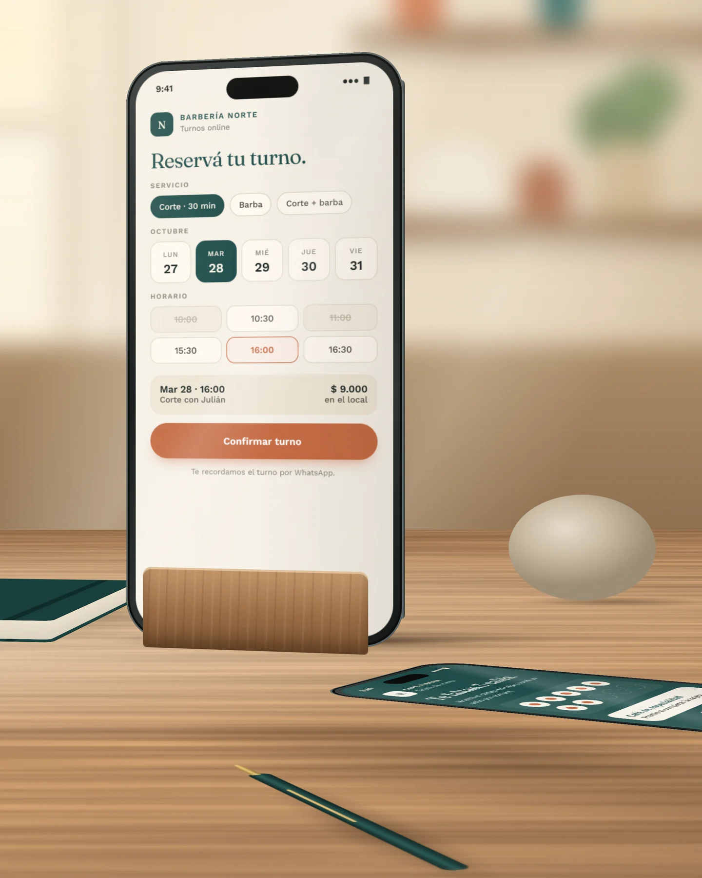 MicroApp de turnos en un celular, diseñada por Didactia